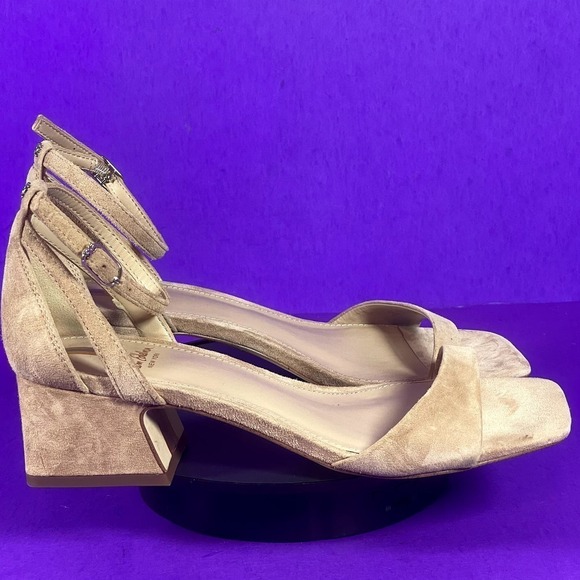 Sam Edelman Women's Tan Suede Wilson Kitten Heel Sandals Shoe Size 5.5 - Picture 1 of 7